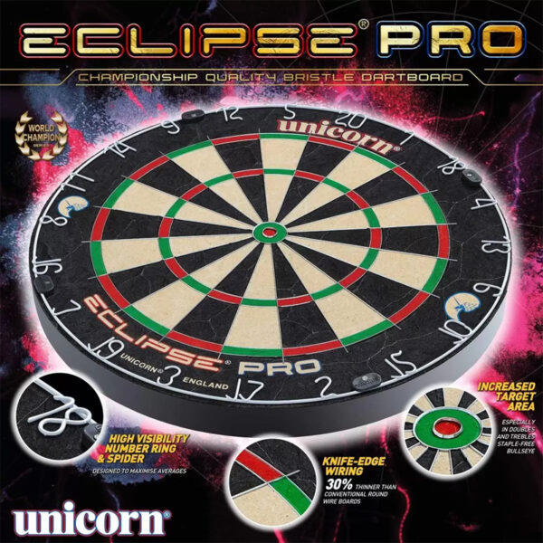 UNICORN ECLIPSE PRO BRISTLE DART BOARD. - Challis Tackle